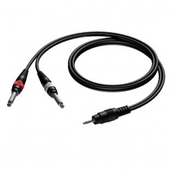 Procab CAB713/1.5 3.5 mm Jack male stereo - 2 x 6.3 mm Jack male mono 1,5 meter